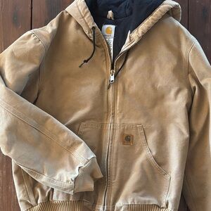 Carhartt Men's Brown Hooded Bomber Jacket